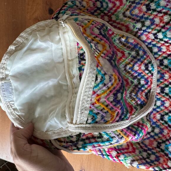 Vintage Mexican Artisan Woven Drawstring Backpack - Picture 12 of 16